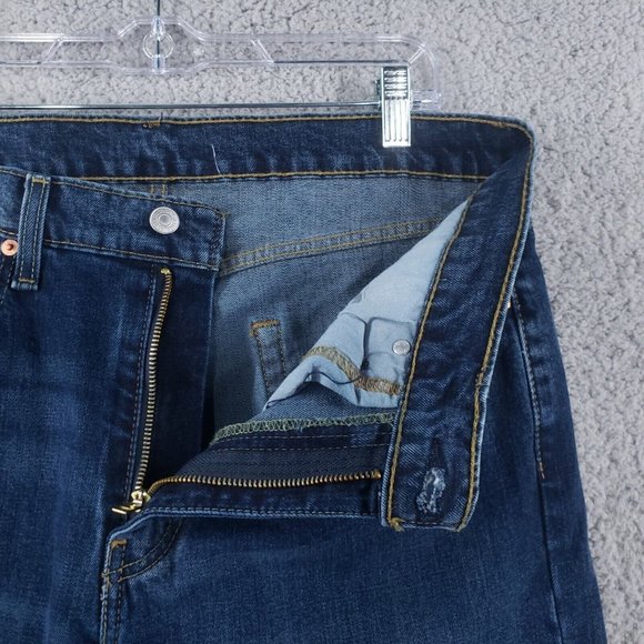 🚫SOLD🚫LEVI'S 527 Boot Cut Jeans Mens Sz 34x30 Dark Washed Faded Whiskered - Picture 6 of 14